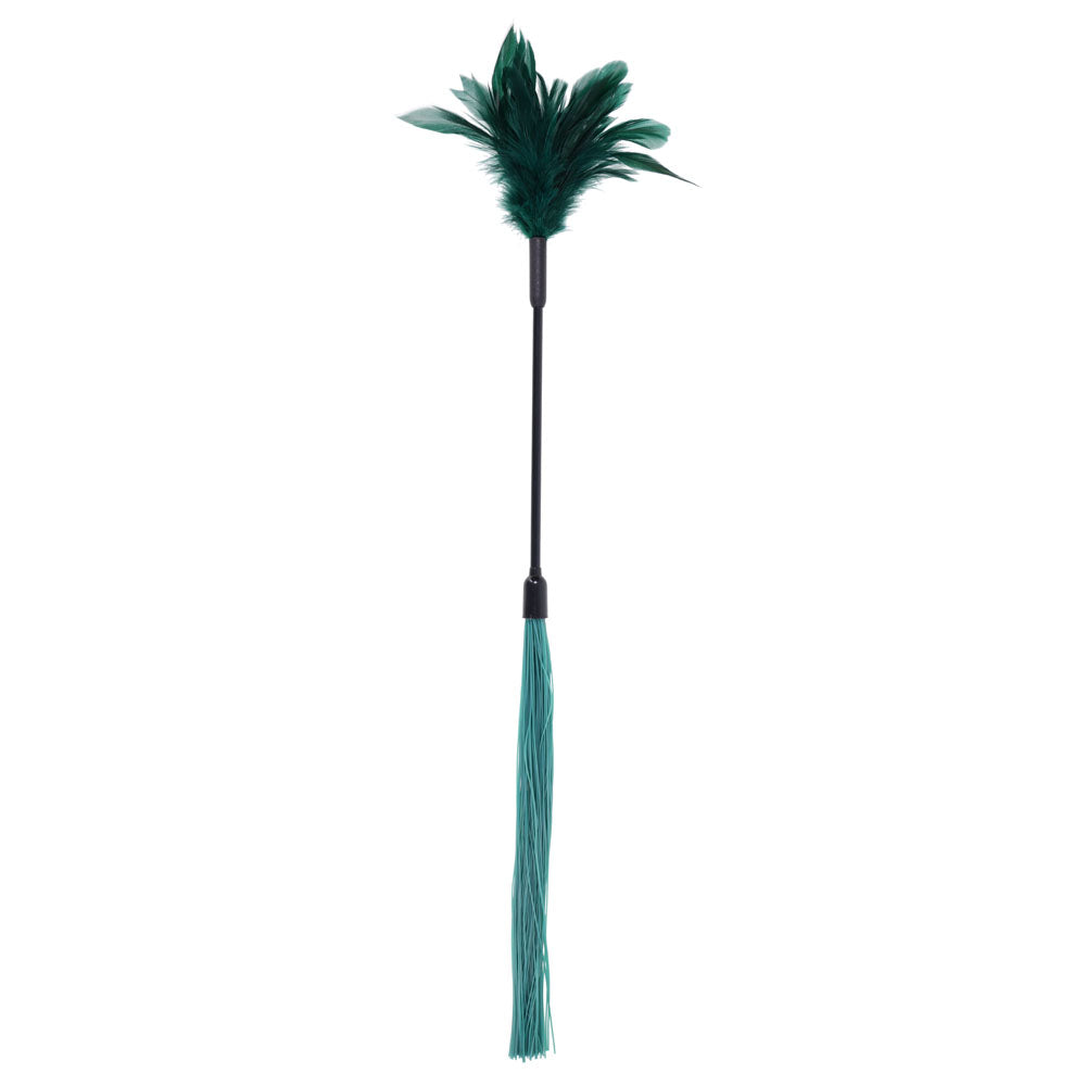 Indica Feather Tickler (Green) – Sensory Dual-Ended Tickler > Bondage Gear > Ticklers