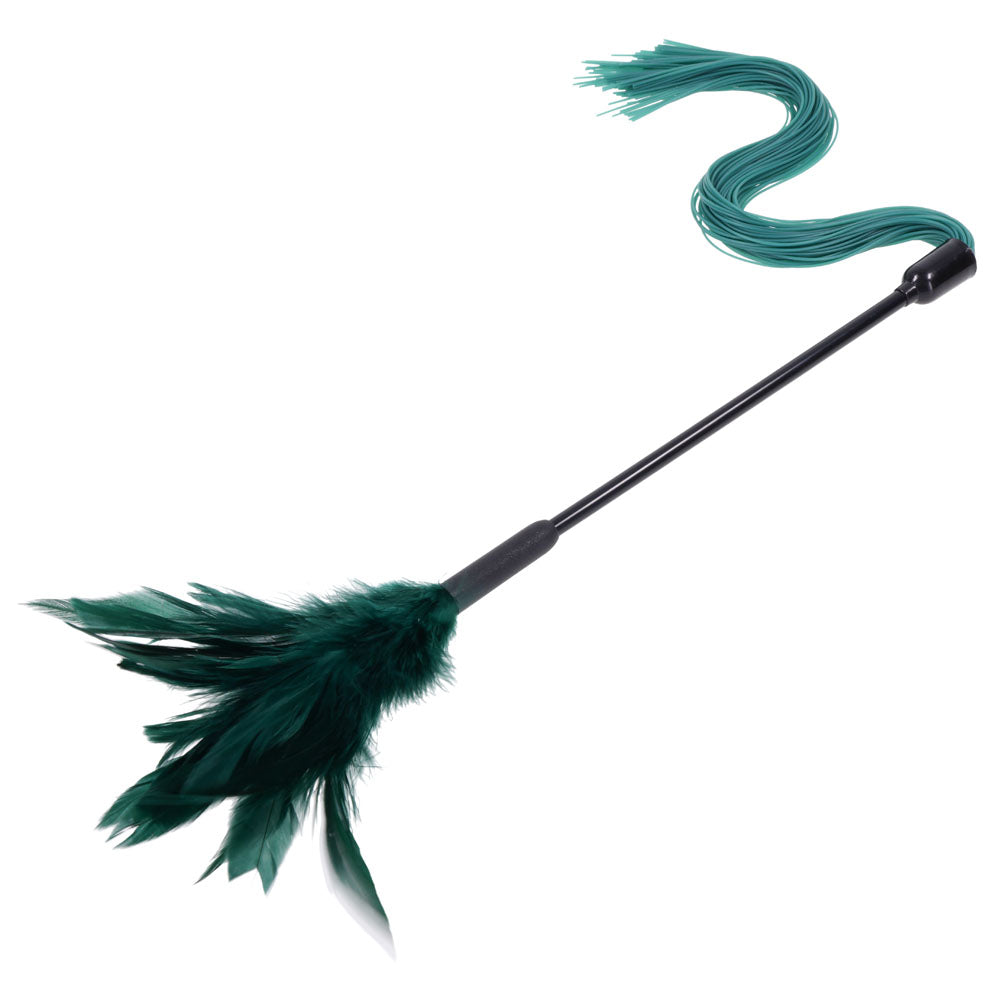 Indica Feather Tickler (Green) – Sensory Dual-Ended Tickler > Bondage Gear > Ticklers