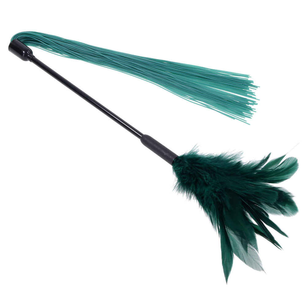 Indica Feather Tickler (Green) – Sensory Dual-Ended Tickler > Bondage Gear > Ticklers