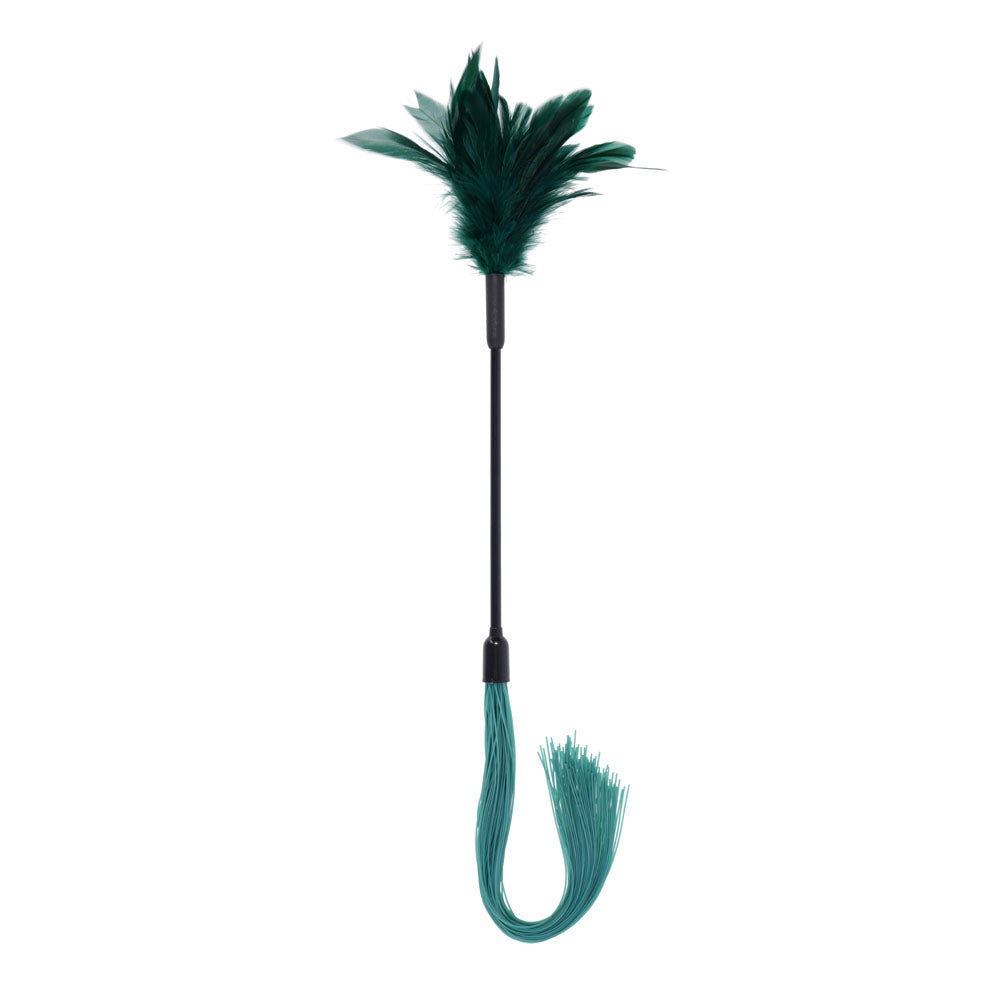 Indica Feather Tickler (Green) – Sensory Dual-Ended Tickler > Bondage Gear > Ticklers