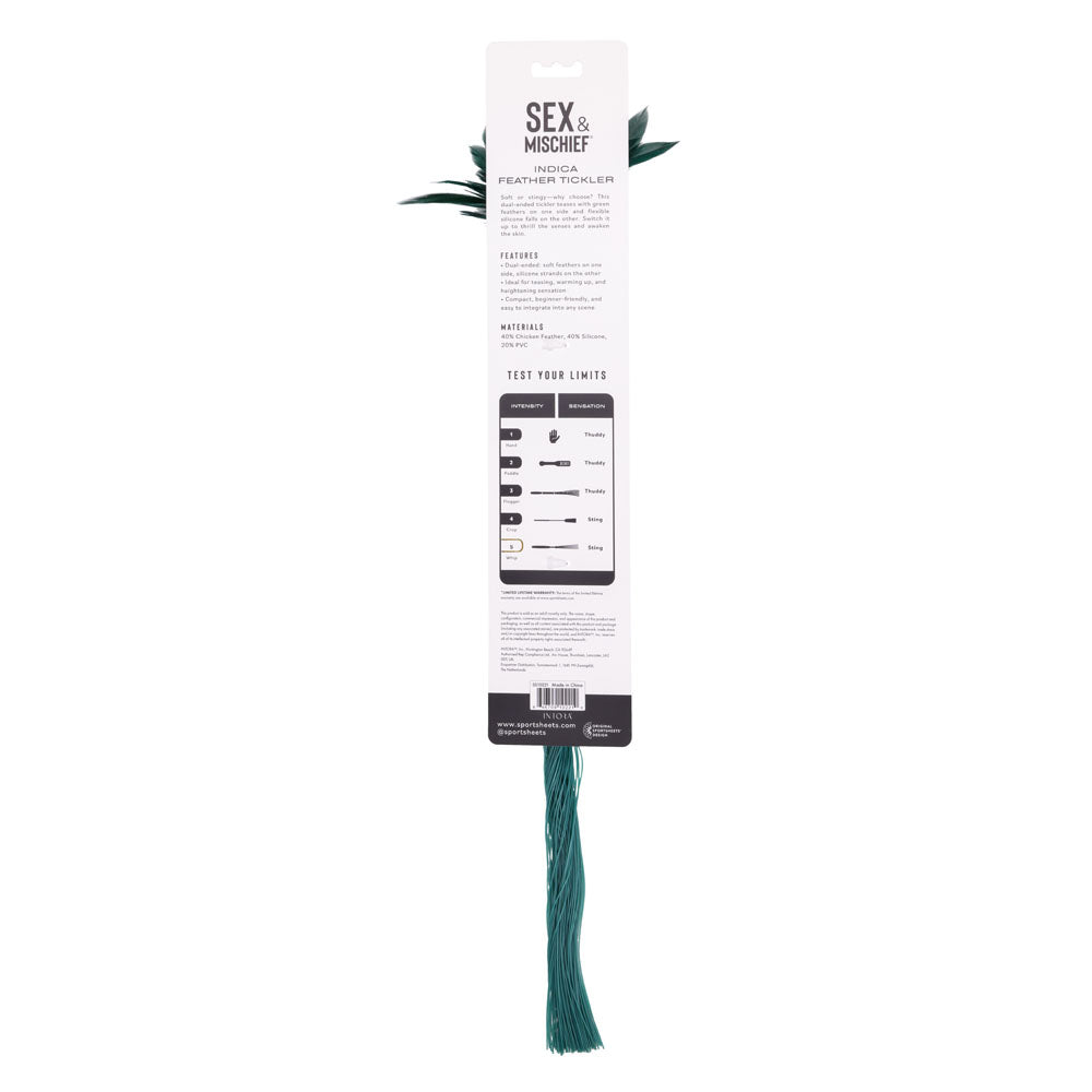 Indica Feather Tickler (Green) – Sensory Dual-Ended Tickler > Bondage Gear > Ticklers