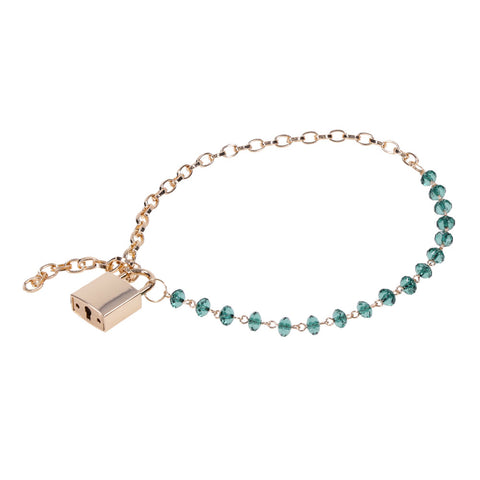 Indica Crystal Day Collar (Green) – Adjustable Jewelry Collar > Bondage Gear > Collars & Leashes