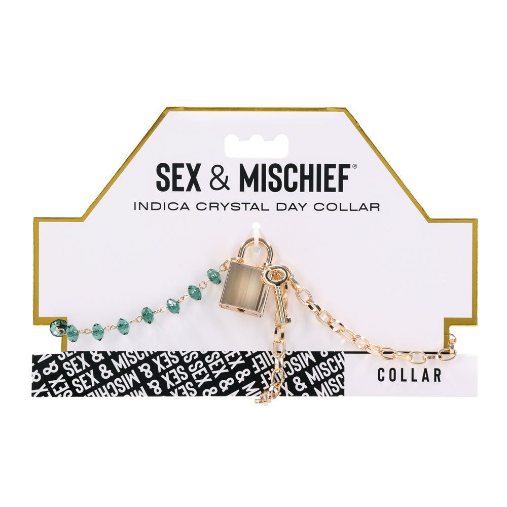 Indica Crystal Day Collar (Green) – Adjustable Jewelry Collar > Bondage Gear > Collars & Leashes