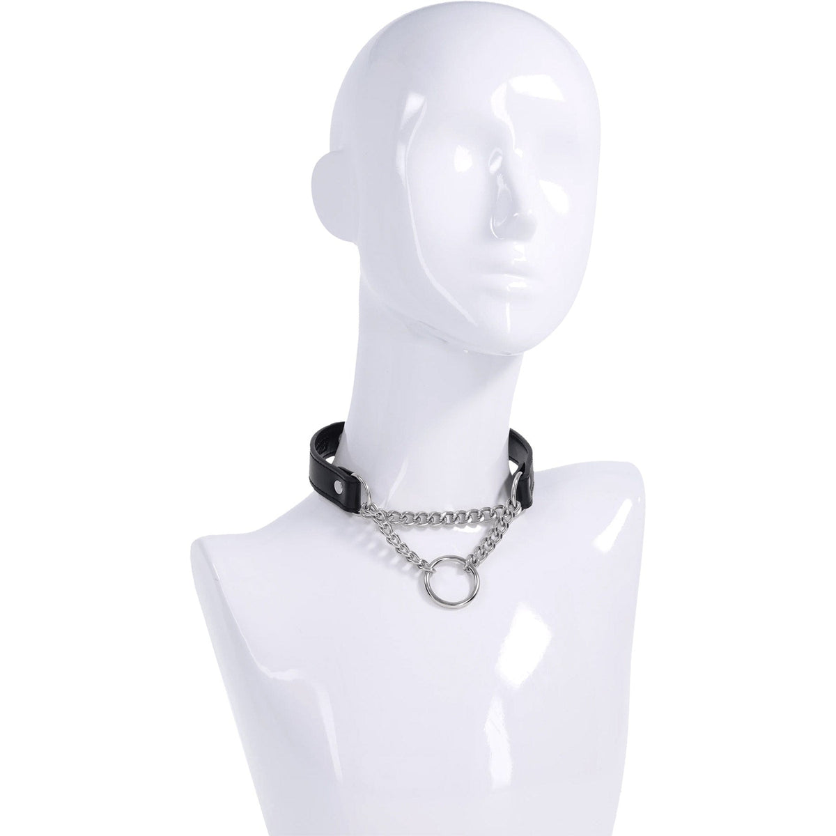 Shadow Day Collar – Faux Leather Collar with Silver Hardware > Bondage Gear > Collars & Leashes