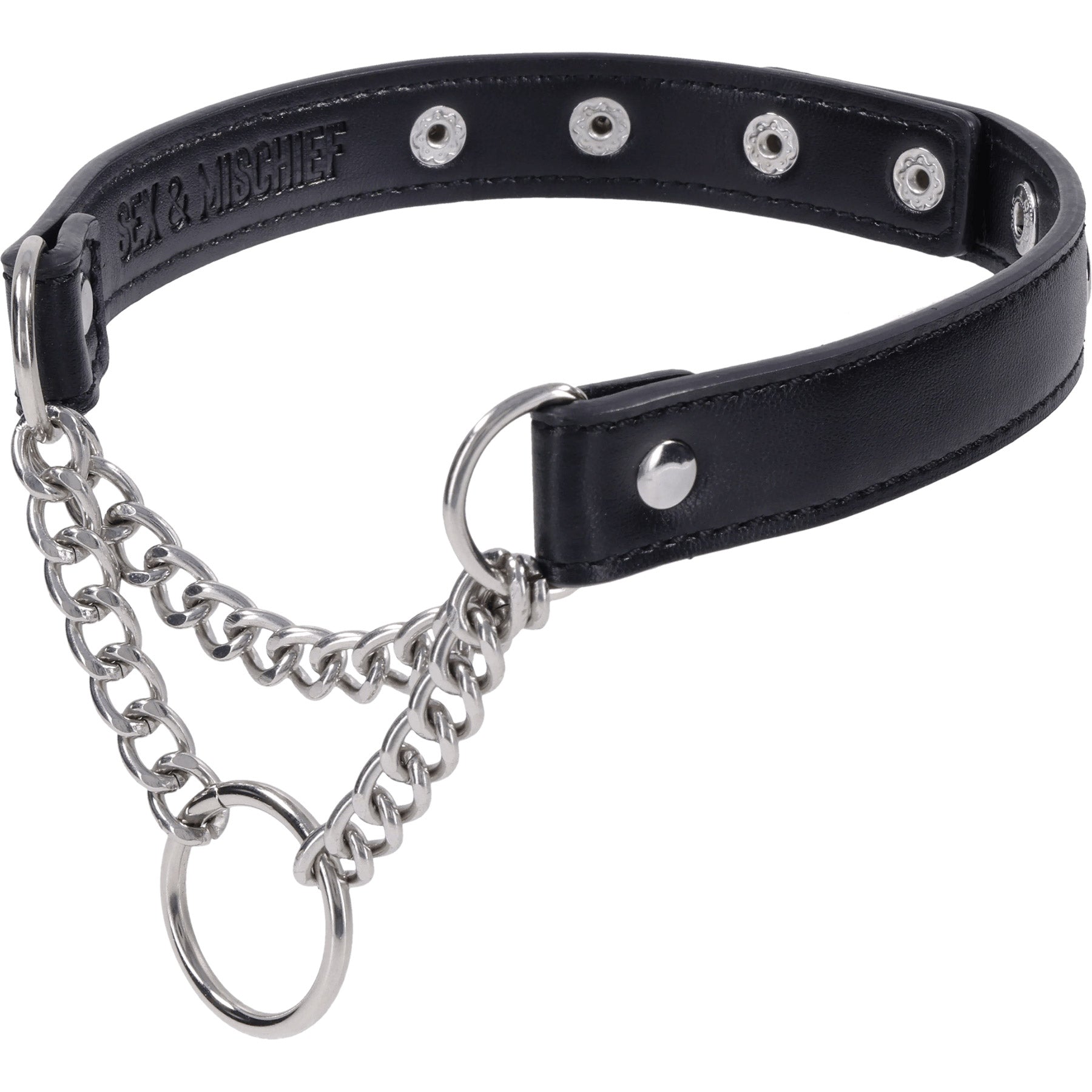 Shadow Day Collar – Faux Leather Collar with Silver Hardware Secondary image