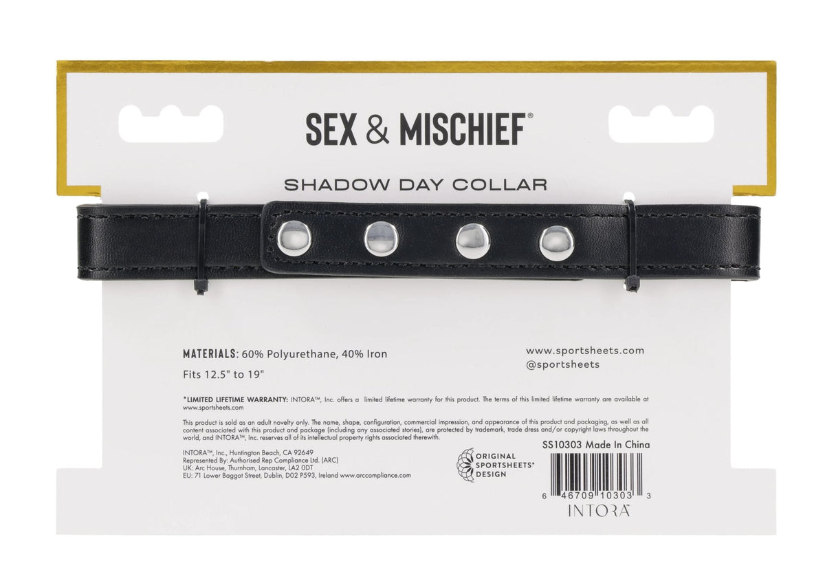 Shadow Day Collar – Faux Leather Collar with Silver Hardware > Bondage Gear > Collars & Leashes