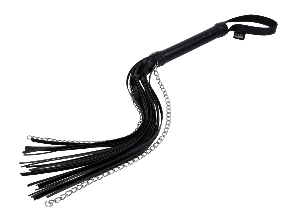 Shadow Chain Flogger – Faux Leather and Chain Impact Toy > Bondage Gear > Whips & Floggers