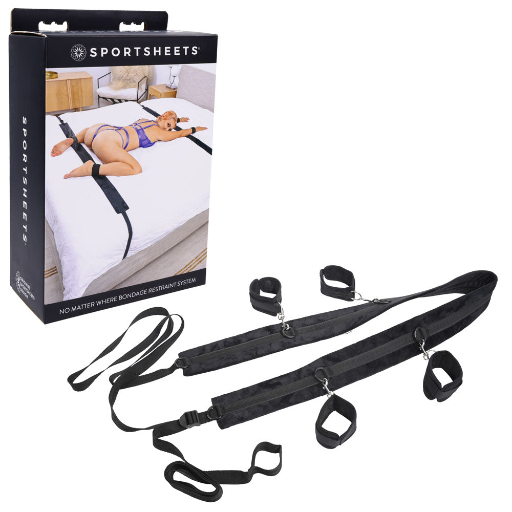 No Matter Where Bondage Restraint System for Travel Use Black Restraints