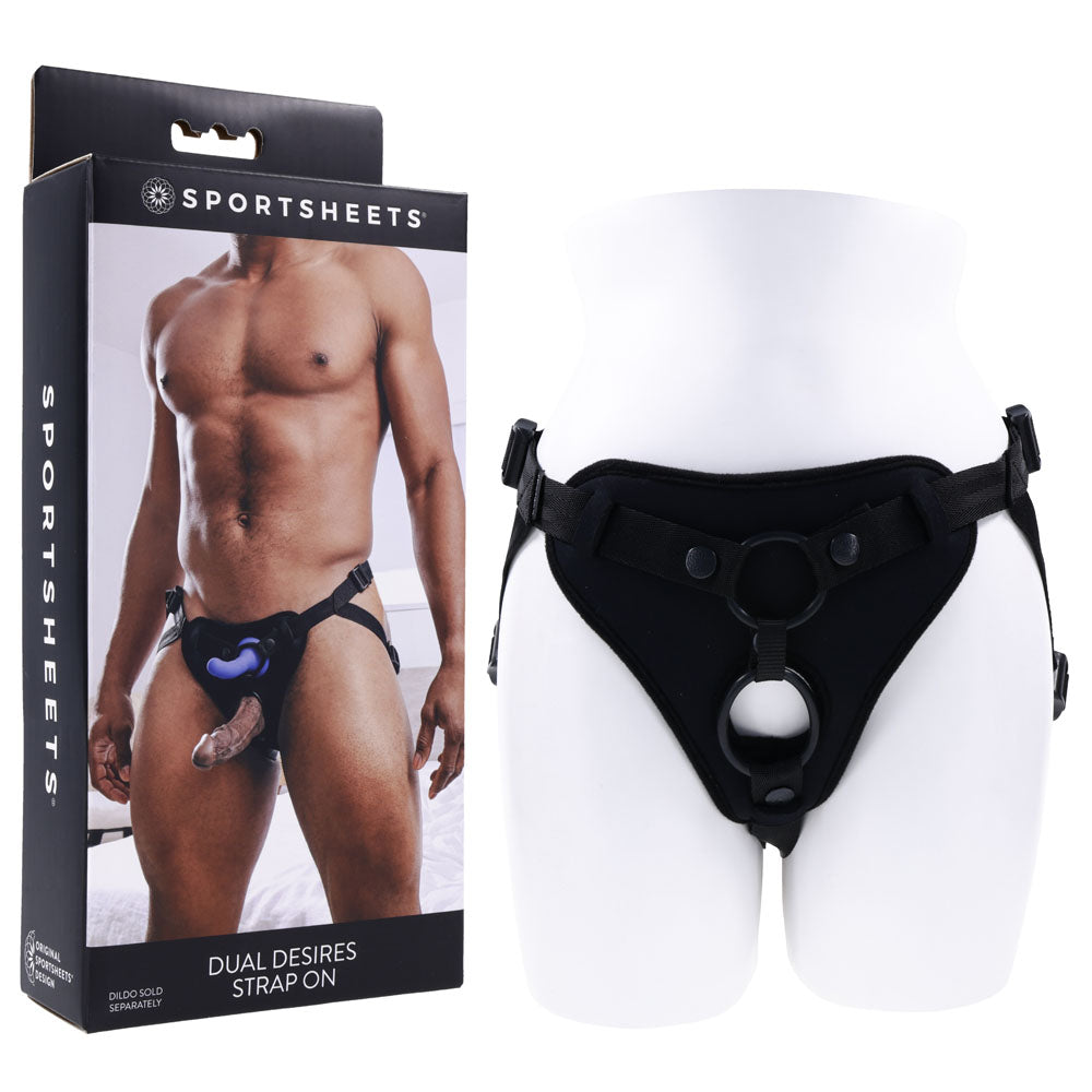 SPORTSHEETS Dual Desires Strap On 4 Way Adjustable Harness > Dildos > Strap On Harnesses