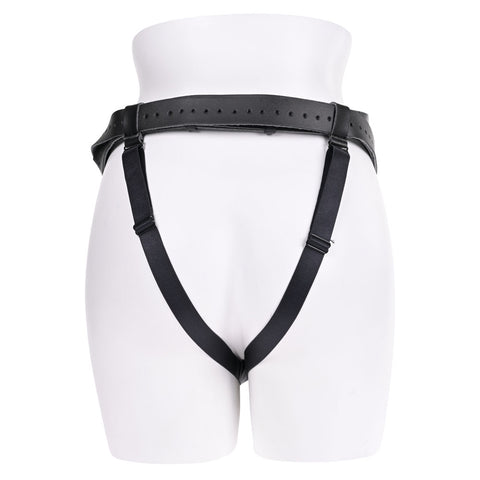 Sportsheets Aurora High Waisted Strap On Adjustable Strap-On Harness No Probe Included Black Size Up to 60 Inches Hip Harnesses & Strap-Ons