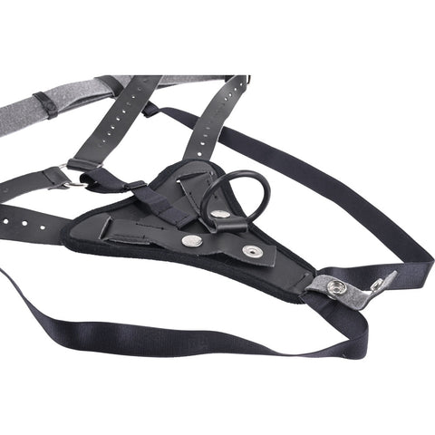Sportsheets Aurora High Waisted Strap On Adjustable Strap-On Harness No Probe Included Black Size Up to 60 Inches Hip Harnesses & Strap-Ons
