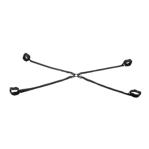 Sportsheets Velvet Noir Adjustable Hog Tie and Cuff Restraints Set with Soft Cuffs and 115 cm Tethers for Versatile Bondage Play Restraints