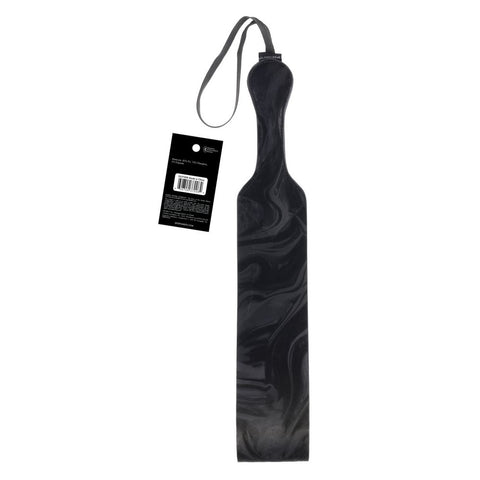 Sportsheets Velvet Noir Loop Paddle 42 cm Impact Toy with Vegan Leather and Wrist Loop Black Marbled Design Black Whips & Paddles