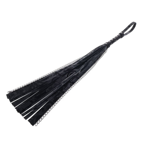 Sportsheets Velvet Noir Chain Flogger 43 cm Faux Leather and Hematite Chain Whip Whips & Paddles