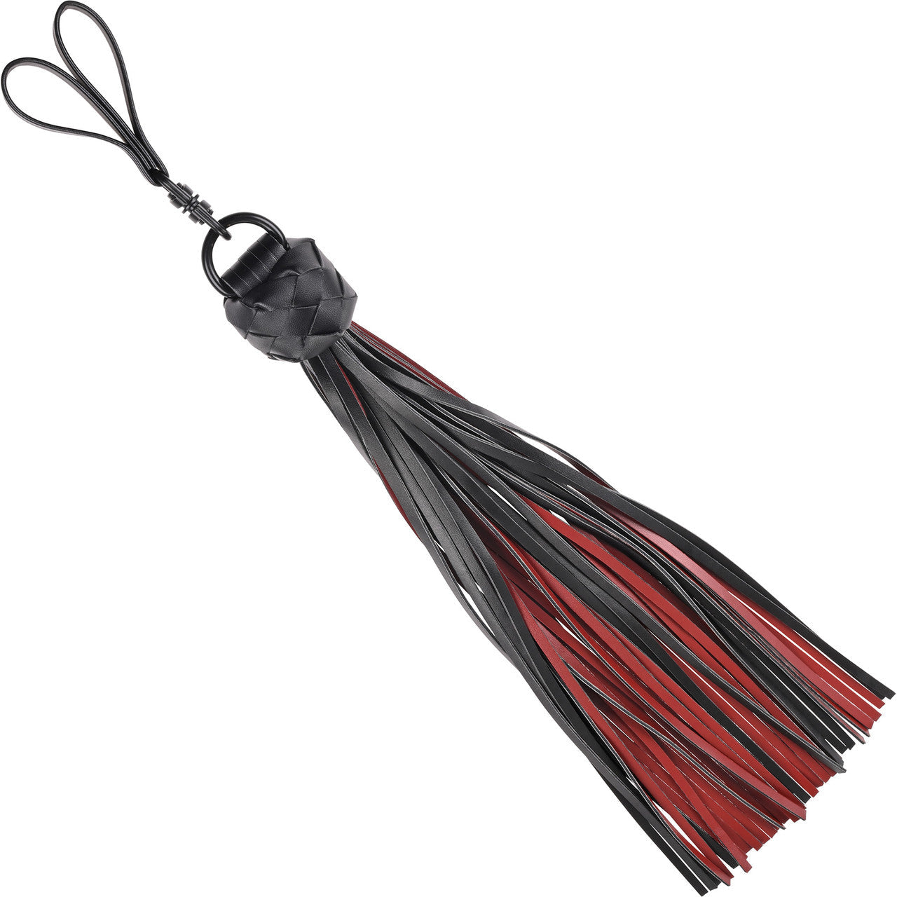 Saffron Finger Flogger (Black/Red) – Luxury Faux Leather Sensory Accessory > Bondage Gear > Whips & Floggers