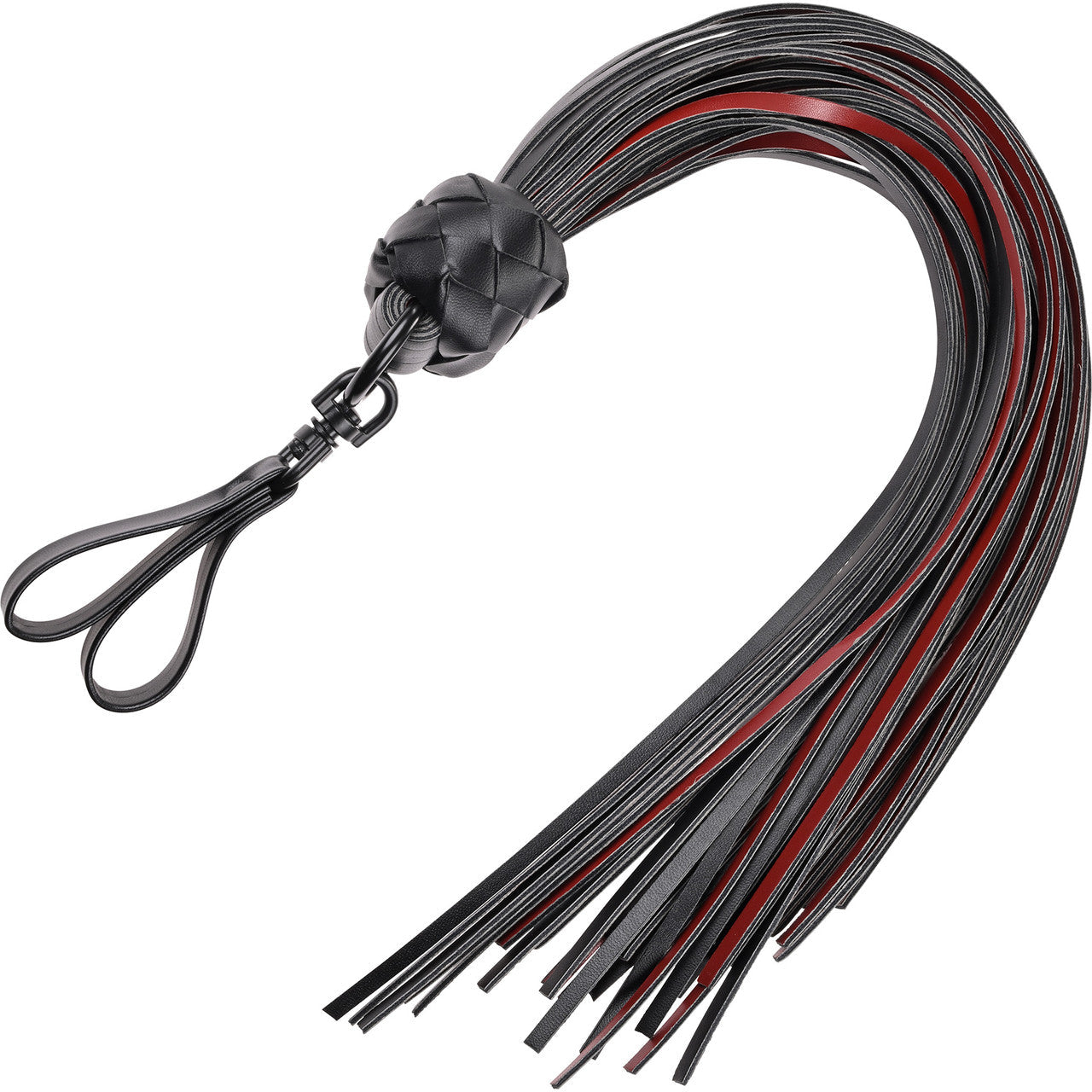 Saffron Finger Flogger (Black/Red) – Luxury Faux Leather Sensory Accessory Secondary image