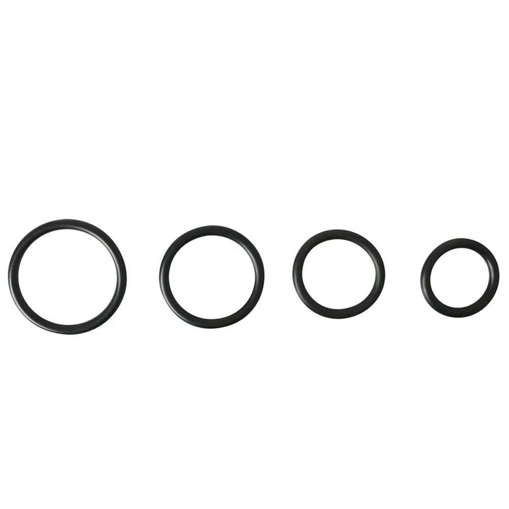 SPORTSHEETS Rubber O-Ring 4 Pack Black COCK RING Set