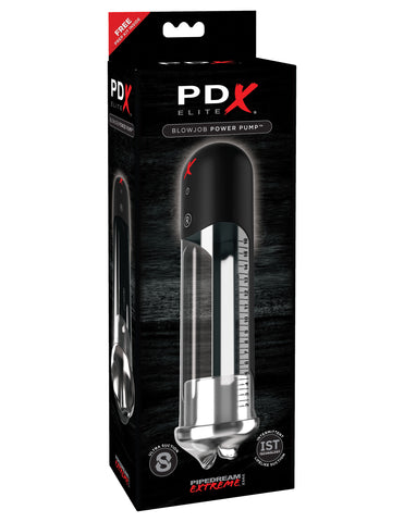 Pdx Elite Blowjob Power Pump – Intermittent Life-Like Suction Penis Pump Black PUMPS Male Electric