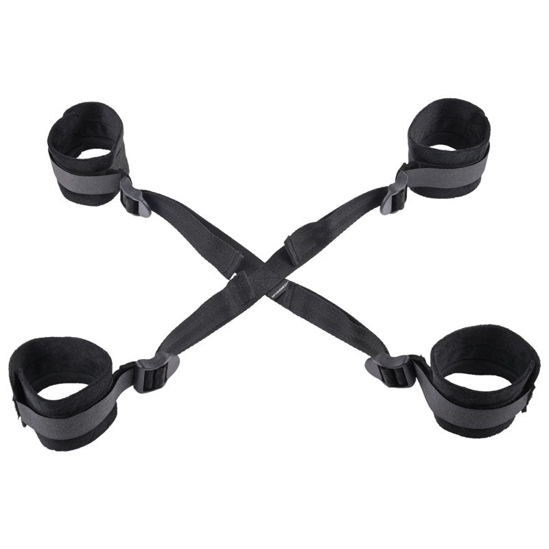 Sex & Mischief Hog Tie with Adjustable Cuffs - Black Restraints