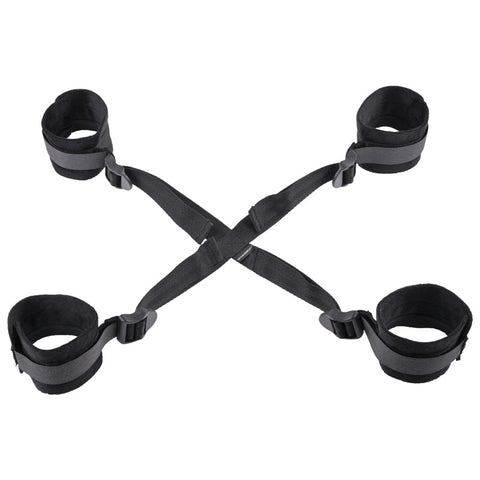 Sex & Mischief Hog Tie with Adjustable Cuffs - Black Restraints