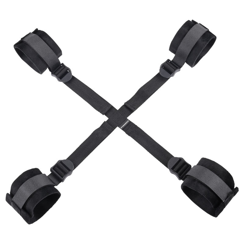 Sex & Mischief Hog Tie with Adjustable Cuffs - Black Restraints