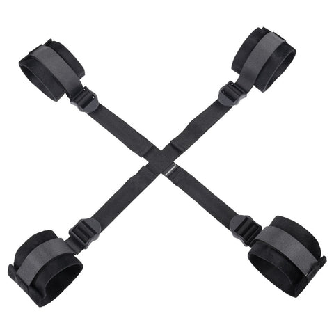 Sex & Mischief Hog Tie with Adjustable Cuffs - Black Restraints