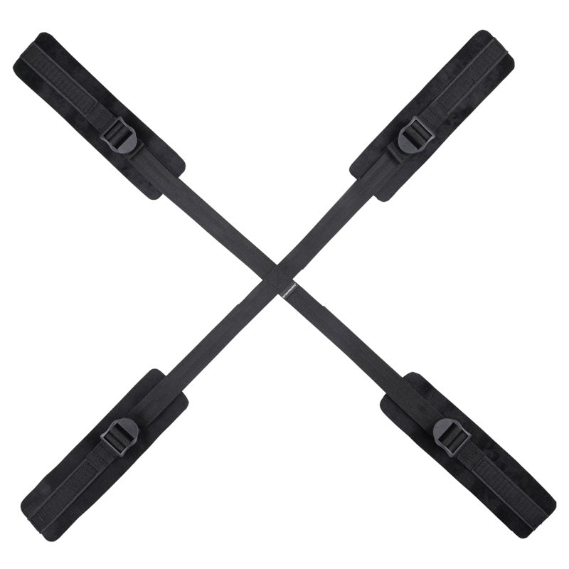 Sex & Mischief Hog Tie with Adjustable Cuffs - Black Restraints