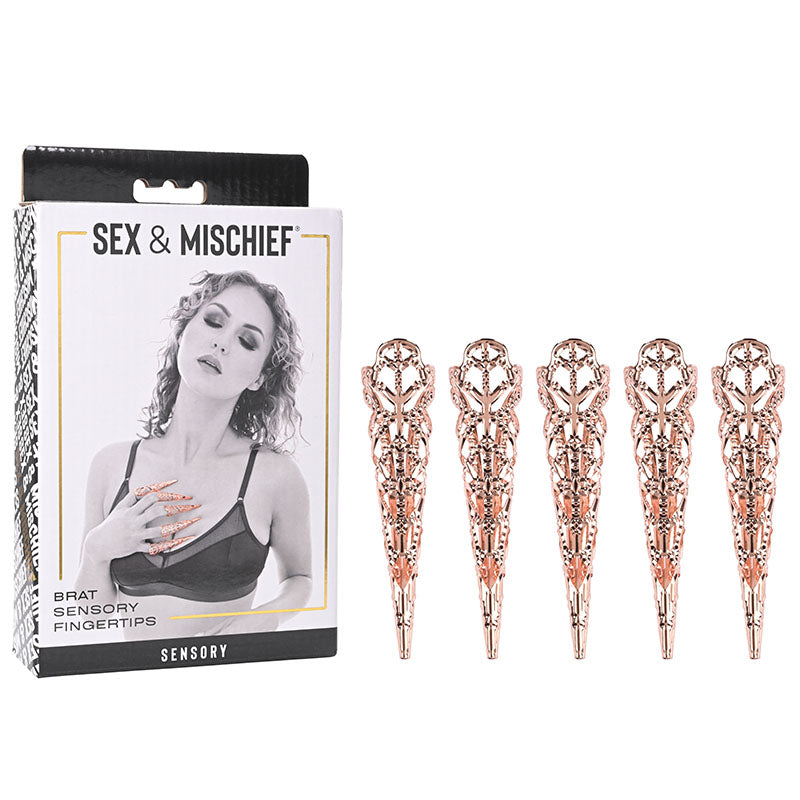 Sex & Mischief Brat Sensory Fingertips - Set of 5 - Rose Gold Pink Medical Themed