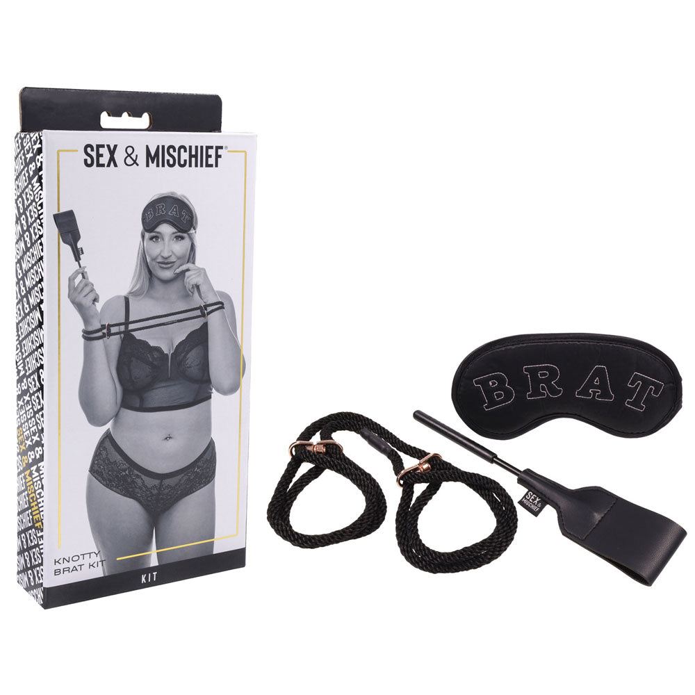 Sex and Mischief Knotty Brat Kit for Playful Exploration and Adventure Black Restraints