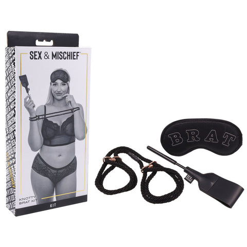 Sex and Mischief Knotty Brat Kit for Playful Exploration and Adventure Black Restraints