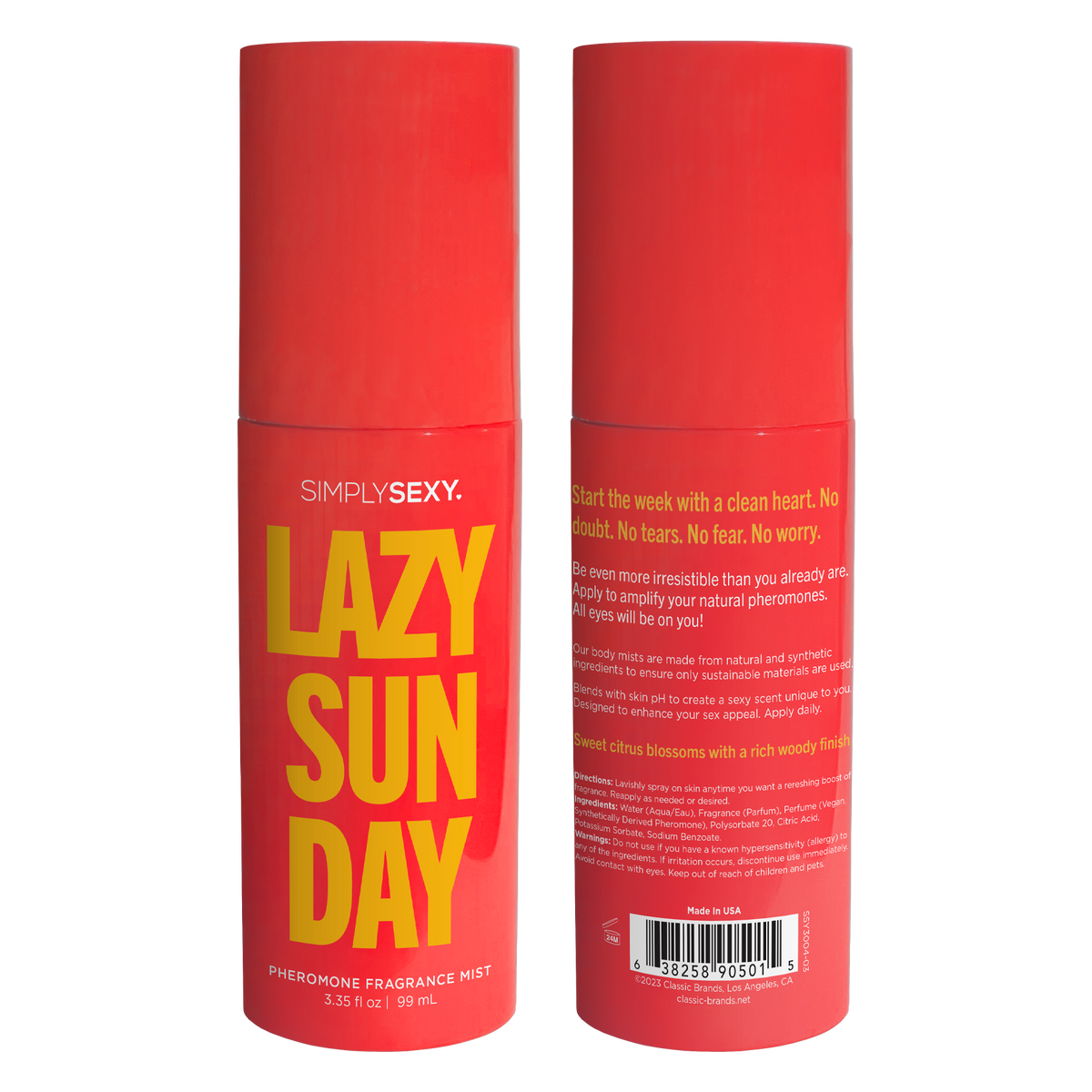 Lazy Sunday Pheromone Fragrance Mist 3.35 Oz Body Spray > Essentials > Aphrodisiacs