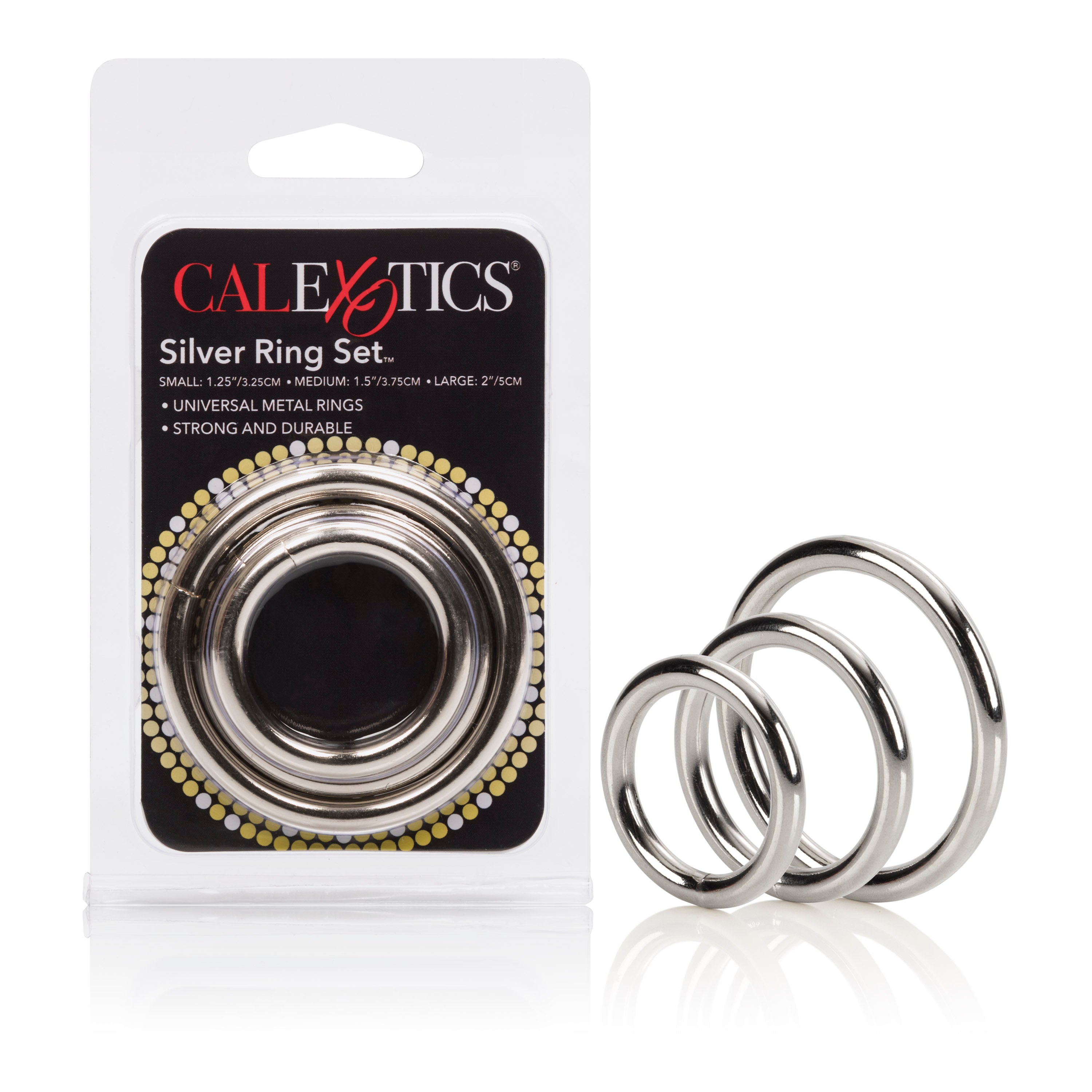 3 Piece Silver Ring Set COCK RING Set