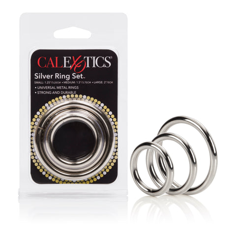 3 Piece Silver Ring Set COCK RING Set