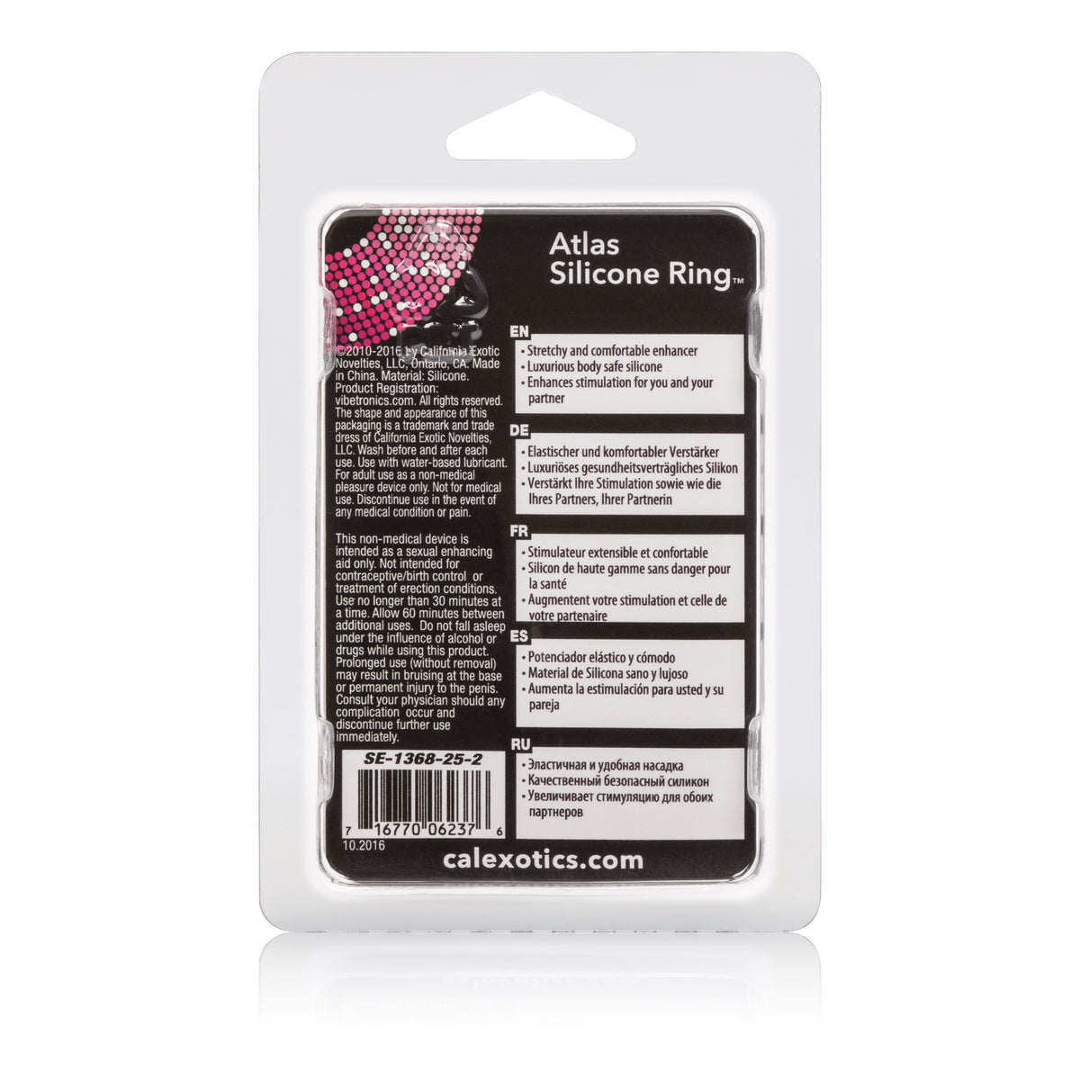 CalExotics Atlas Black Silicone Ring – Comfortable Sturdy Silicone Cock Ring Black > Cock Ring > Single