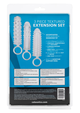 3 Piece Textured Extension Set for Girth and Length Enhancement SLEEVES
