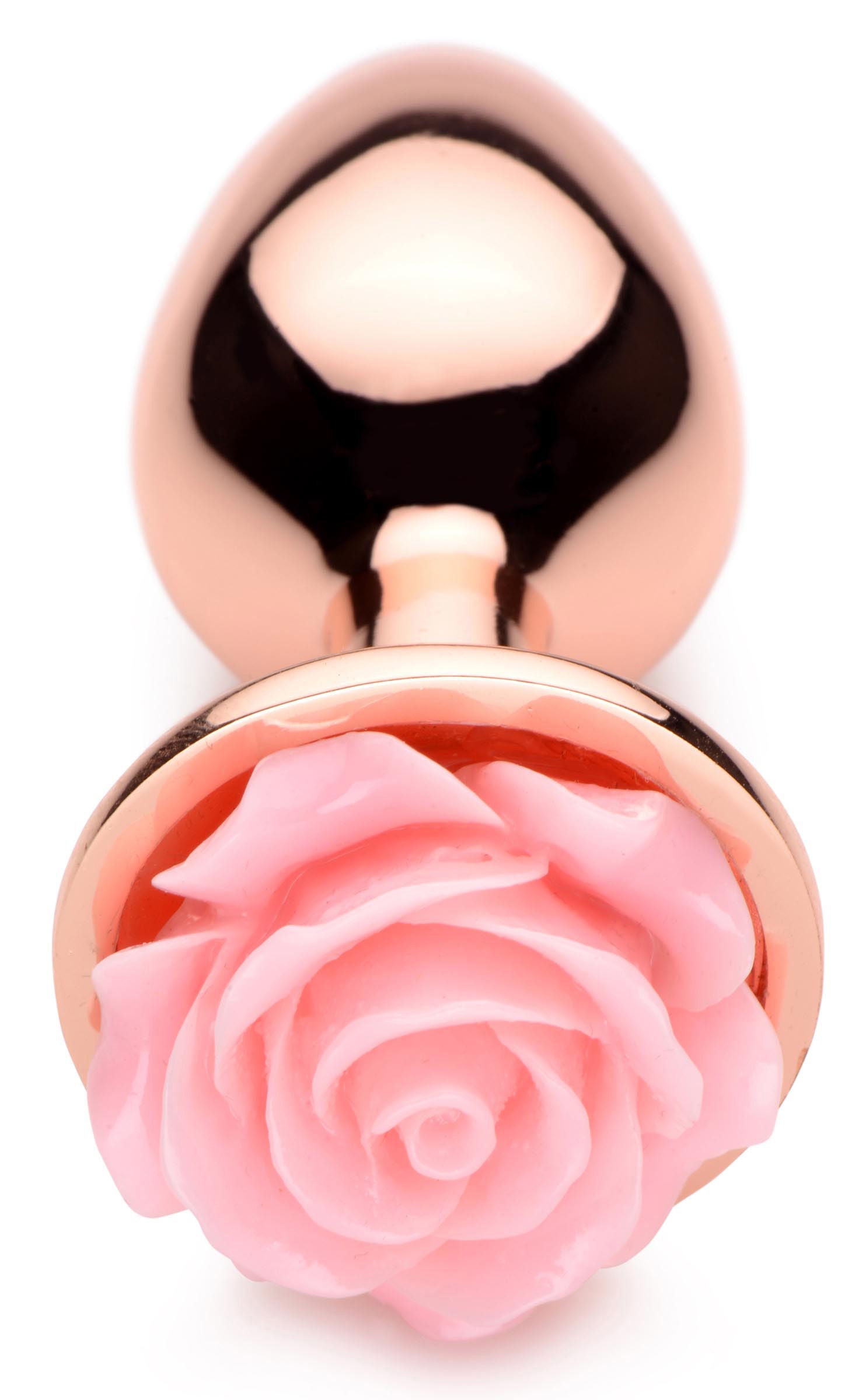 Pink Rose Gold Small Anal Plug with Delicate Flower Design > Anal Range > Jewel Butt Plugs