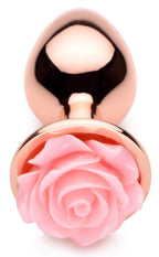 Pink Rose Gold Small Anal Plug with Delicate Flower Design > Anal Range > Jewel Butt Plugs