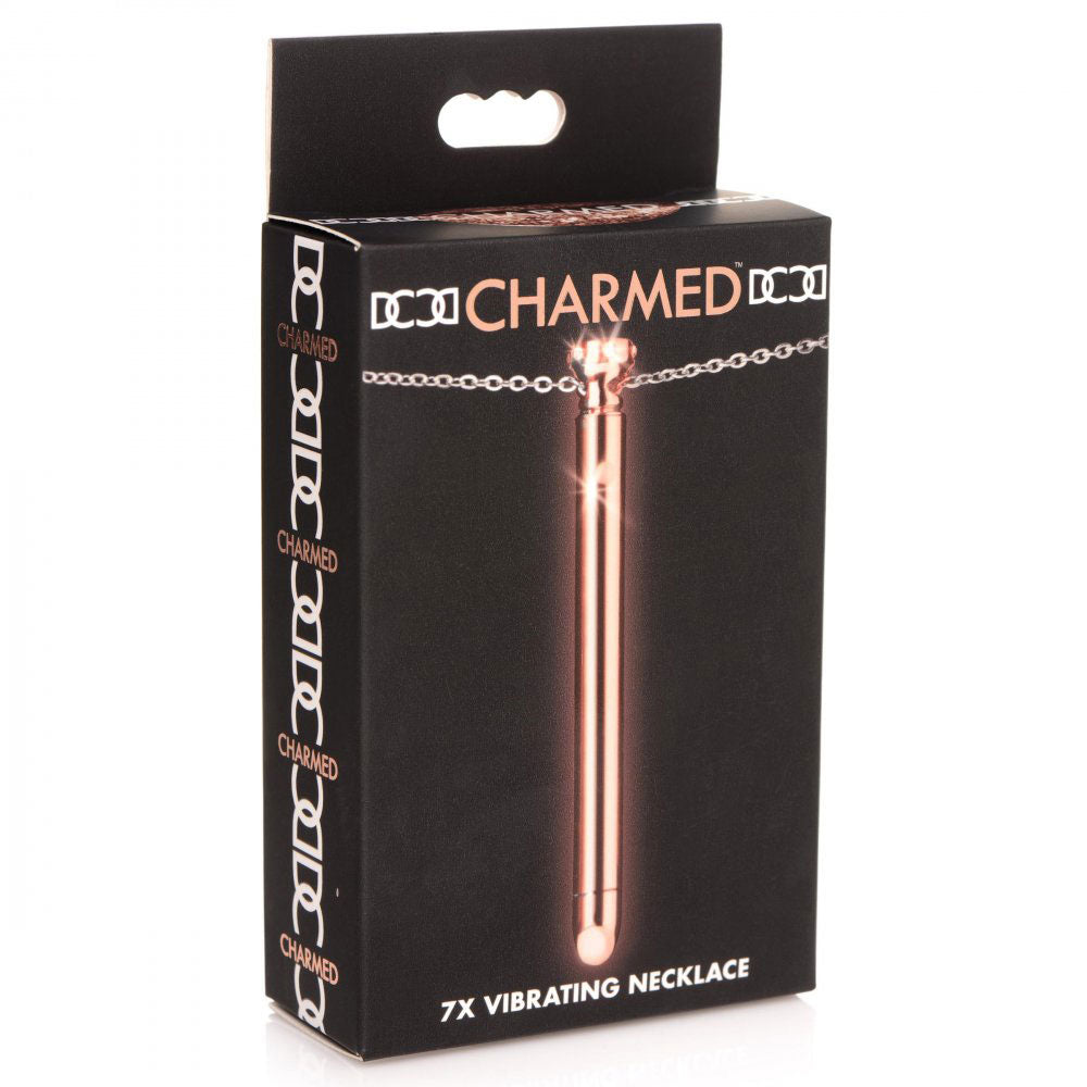 Rose Gold Vibrating Necklace with 7 Vibration Patterns Erotic Toy BULLETS