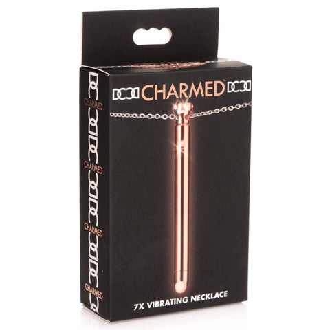 Rose Gold Vibrating Necklace with 7 Vibration Patterns Erotic Toy BULLETS