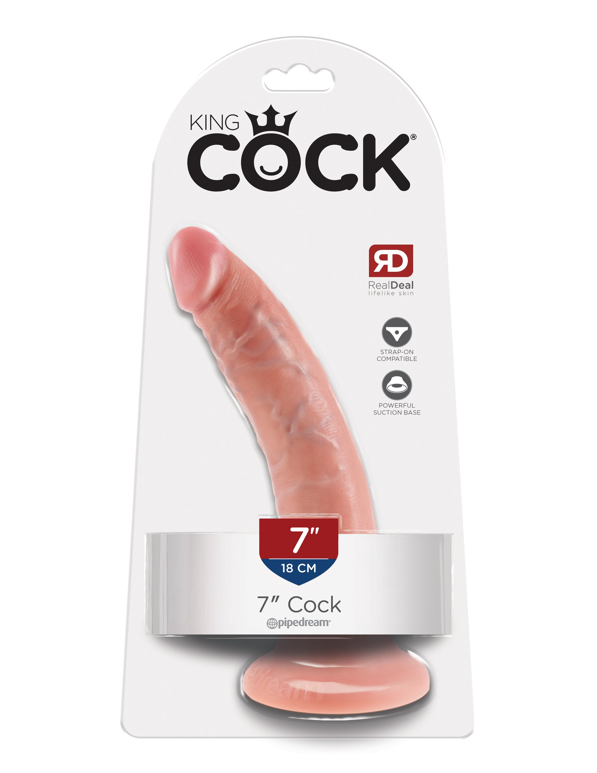 King Cock 7 Inch Realistic Silicone Dildo 17.8 cm Secondary image