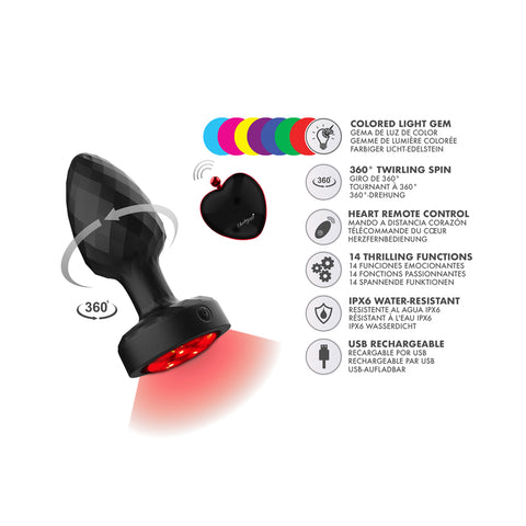 Cheeky Charms Twila – Light-Up Rotating Vibrating Anal Plug with Remote > Anal Range > Vibrating Butt Plugs