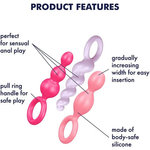 Satisfyer Booty Call Set of 3 (Multicolor) Flexible 5.5 "Anal Plugs > Anal Range > Anal Beads
