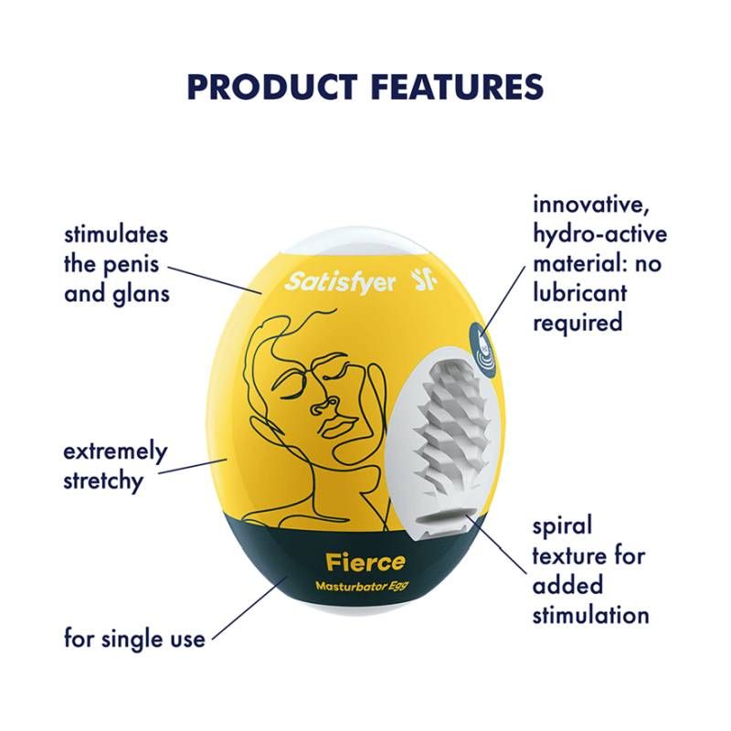 Satisfyer Masturbator Egg Fierce Compact Travel Size Masturbator > Sex Toys For Men > Masturbators Cup