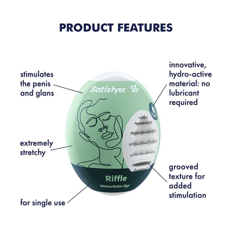Satisfyer Masturbator Egg Riffle Compact Travel Size Masturbator > Sex Toys For Men > Masturbators Cup