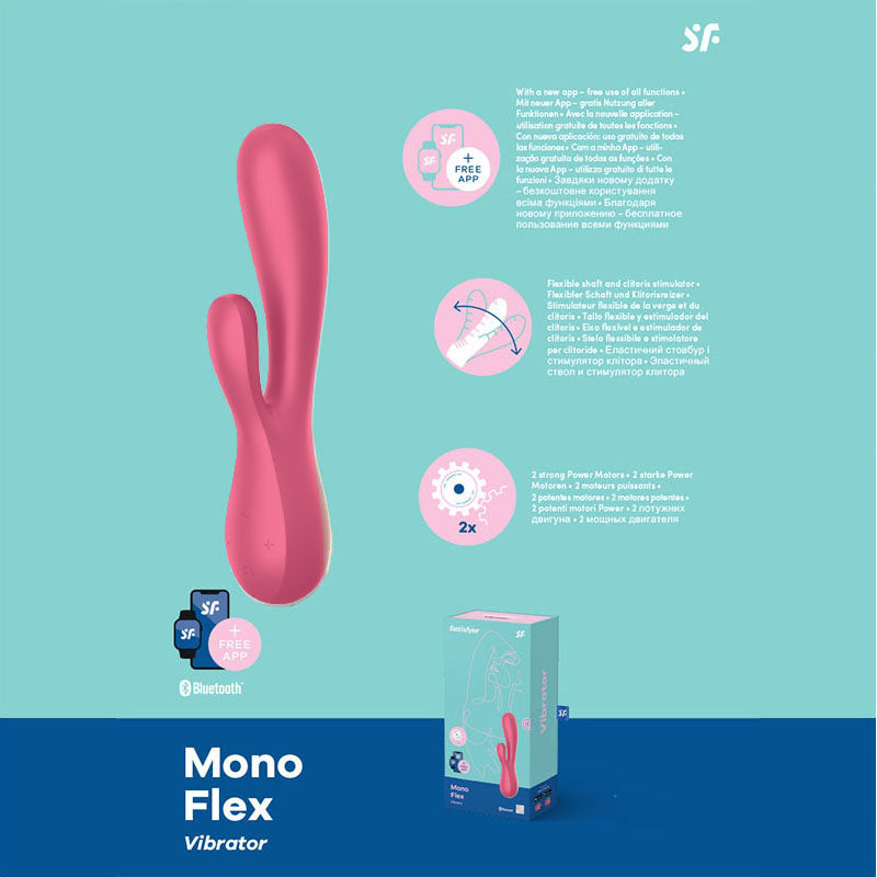 Satisfyer Mono Flex 20.5cm USB Rechargeable Rabbit Vibrator | App Control Secondary image