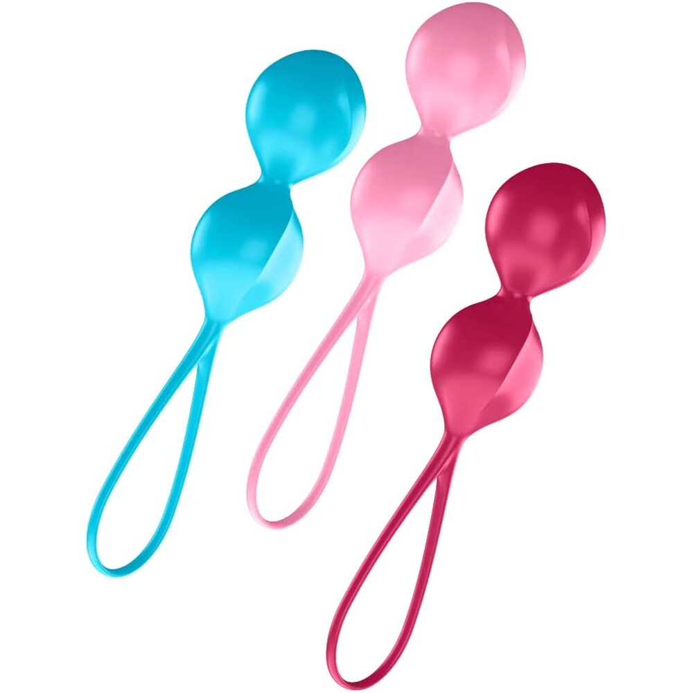 Satisfyer Set of 3 Weighted Double Kegel Training Balls – Silicone Kegel Balls > Sex Toys For Ladies > Kegel Exercise