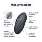 Satisfyer Tap & Climax 1 - Grey Lay-On Vibrator 8.6 Inch > Vibrators > Vibrating Pads