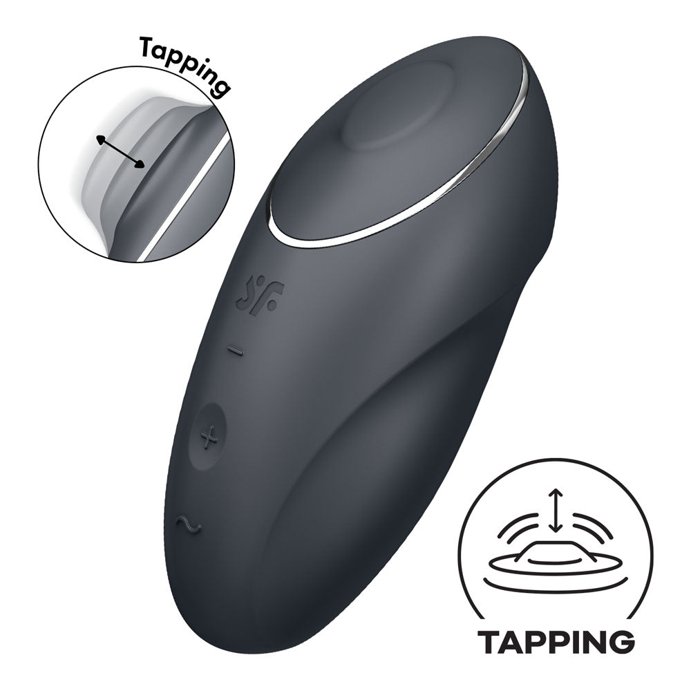 Satisfyer Tap & Climax 1 - Grey Lay-On Vibrator 8.6 Inch > Vibrators > Vibrating Pads