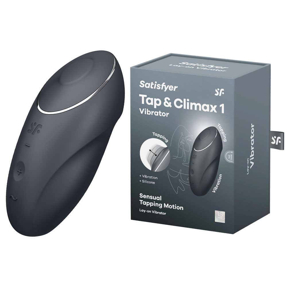 Satisfyer Tap & Climax 1 - Grey Lay-On Vibrator 8.6 Inch > Vibrators > Vibrating Pads
