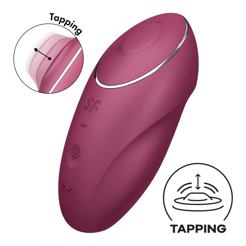 Satisfyer Tap and Climax 1 Lay-On Vibrator Red